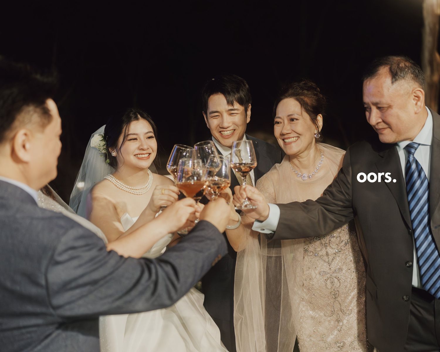 The families toasting