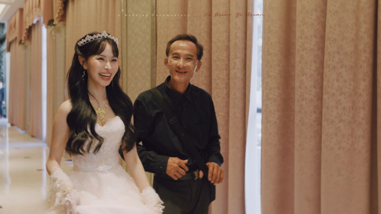 The bride with her father